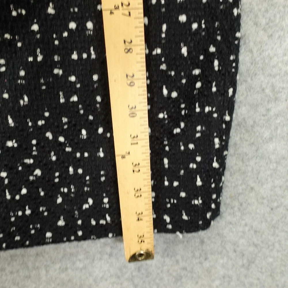 J Crew Black Boucle Tweed Dress S White Fleck Cap Sleeve Old Money Office Siren